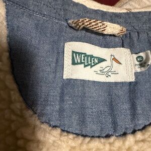 Wellen Men's Cream and Blue Shirt jacket